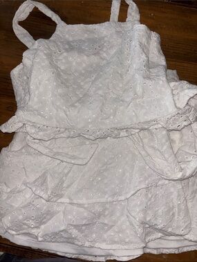 GB Girls White Eyelet Ruffle Set